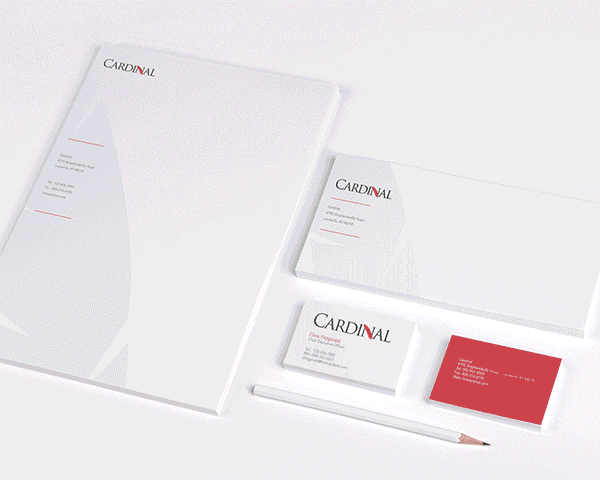 A white paper, business card and pencil on top of a table.