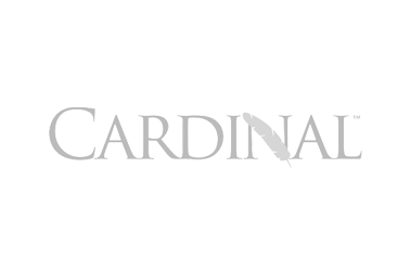 A black and white image of the word cardinal.