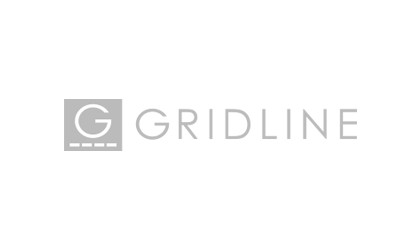 A black and white logo for gridline.
